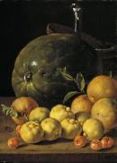 Картина Айва, апельсины, вишня и арбуз, Луис Эгидио Мелендес